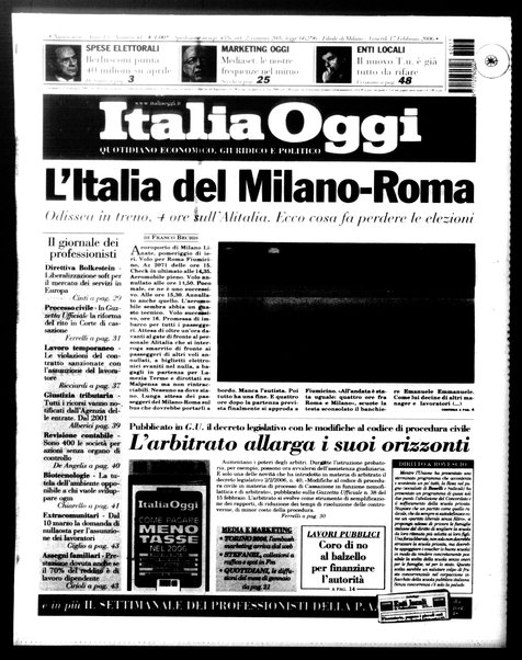 Italia oggi : quotidiano di economia finanza e politica